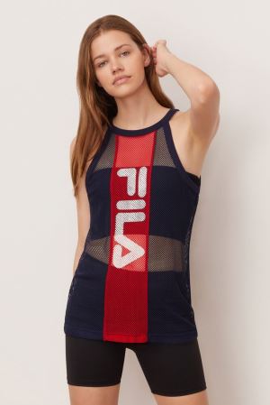 FILA Bobbi Tank Vests Red / White,Womens Clothing | CA.MYPBCD976